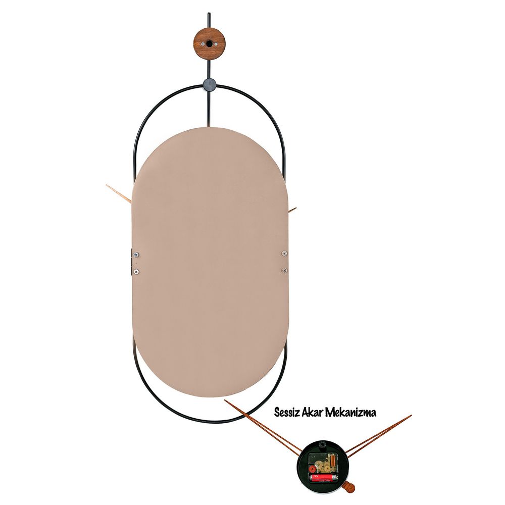 Dekorativni Metalni Zidni Sat - Sntr Brown Black slika 5