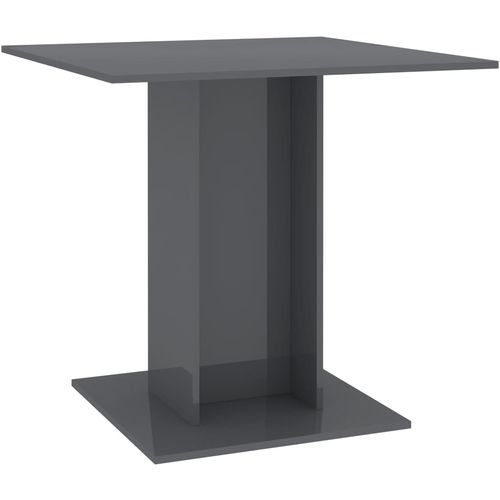 Blagovaonski stol visoki sjaj sivi 80 x 80 x 75 cm od iverice slika 9