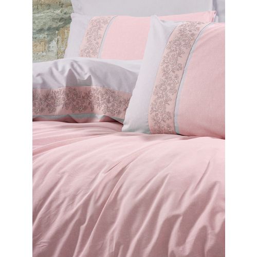 L'essential Maison Mila - Pink PinkGrey Ranforce Dupli Pokrivač za Jorgan slika 2