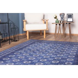 Tamnoplavi Višebojni Tepih Blues Chenille - AL 277 (140 x 190 cm)