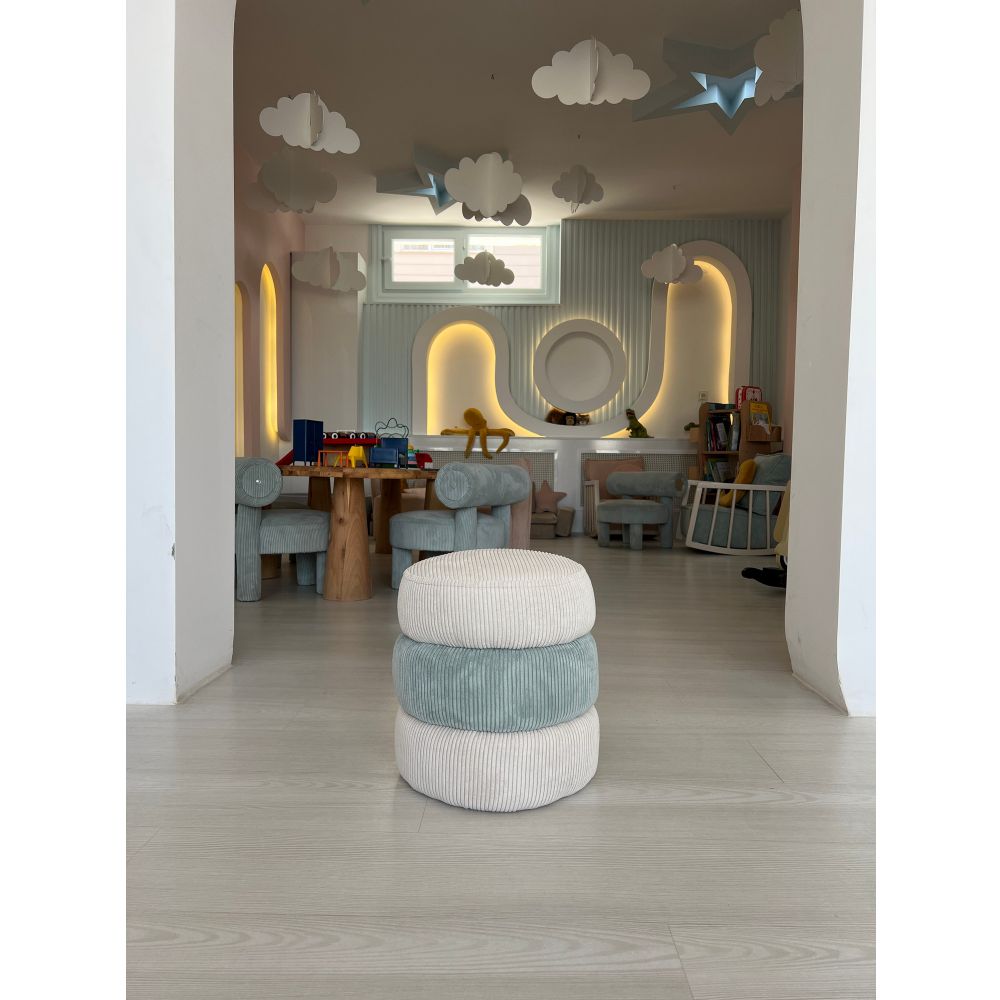 Miniboum - Plavi PlaviBijeli Pouf slika 1