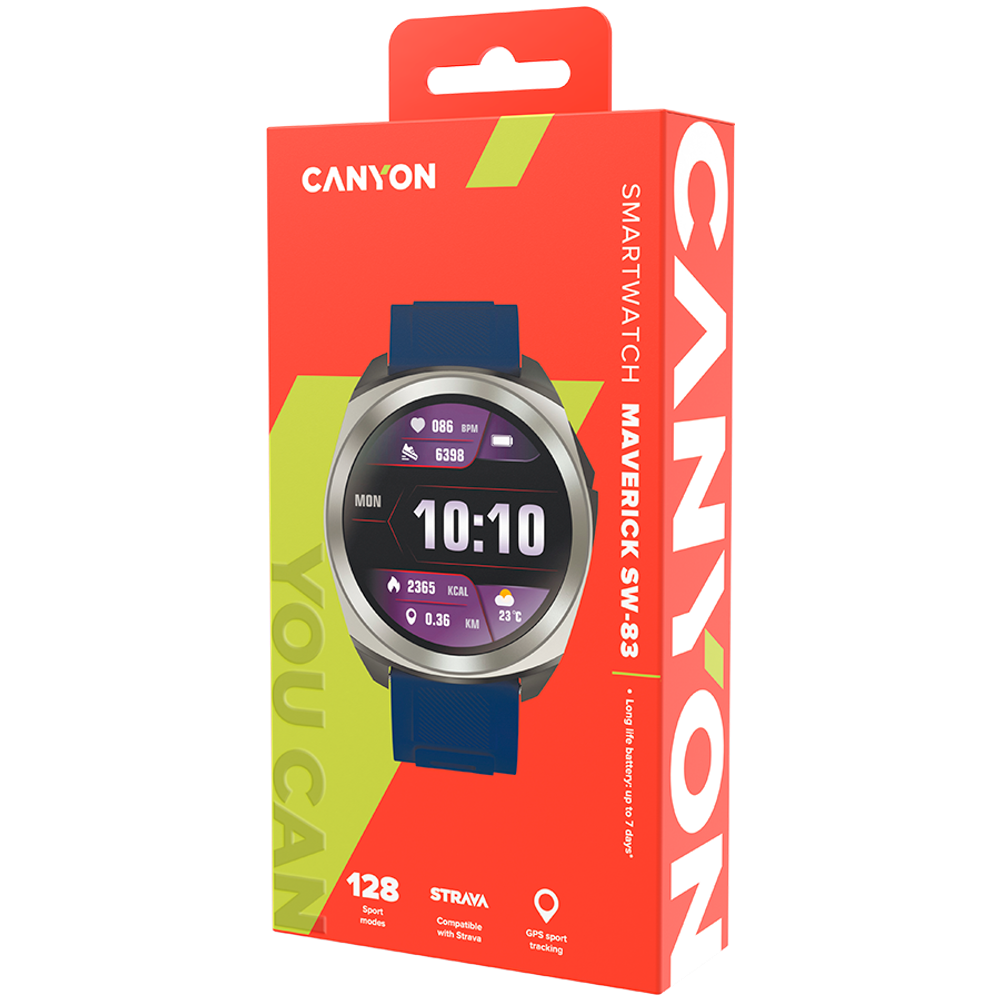 CANYON Maverick SW-83 Pametni Sat, Srebrno Plavi slika 7