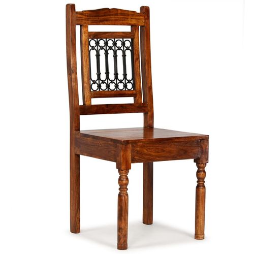 Blagovaonske stolice od masivnog drva s obradom od šišama 4 kom klasične slika 57