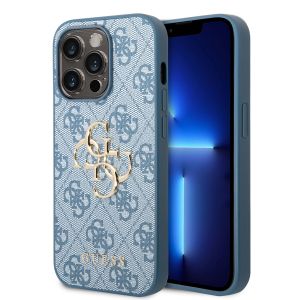 Guess Futrola za iPhone 14 Pro Max PU 4G BIG METAL LOGO BLUE