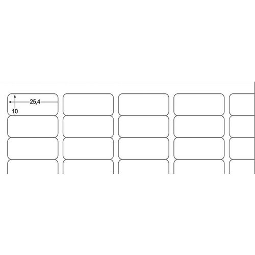 Naljepnice 25,4x10 bijele zaobljene 25/1 MaySpies slika 1
