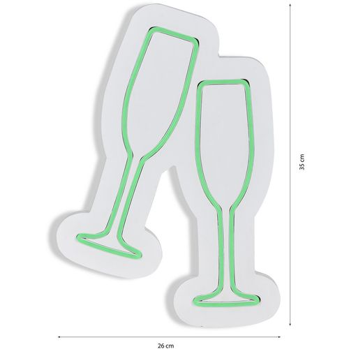 Wallity Ukrasna plastična LED rasvjeta, Champagne Glasses - Green slika 8