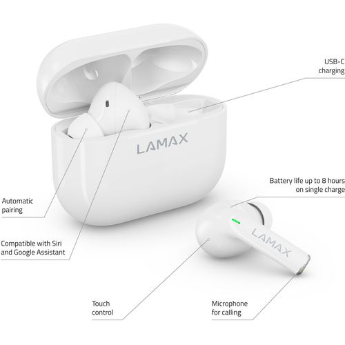 LAMAX bežične slušalice Clips1, bijele slika 10