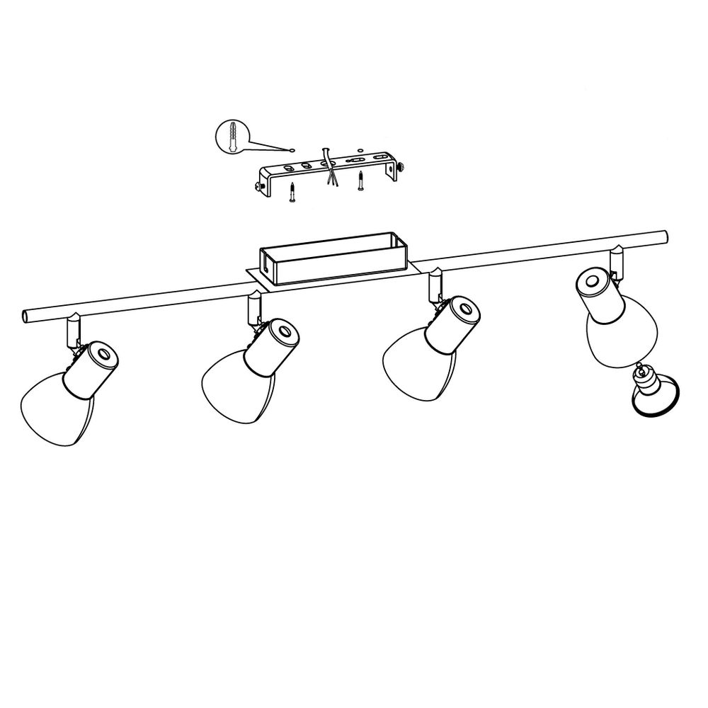Eglo Barnham reflektor/4, led, 4x3,3w, 4x240lm, bakar/crna/čelik  slika 5