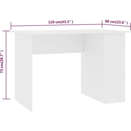 Radni stol bijeli 110 x 60 x 73 cm od iverice slika 30