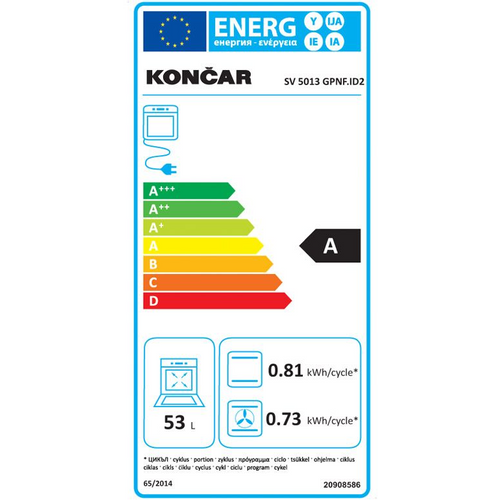 Končar štednjak SV 5013 GPNF.ID2 slika 2