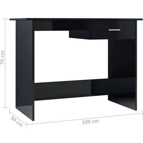 Radni stol visoki sjaj crni 100 x 50 x 76 cm od iverice slika 32
