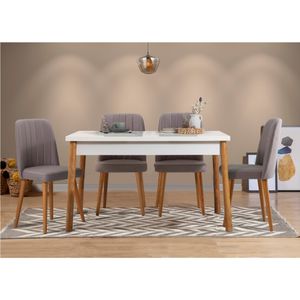 Costa Bijeli Atlantik-Sivi Set Stola i Stolica (5 Komada)