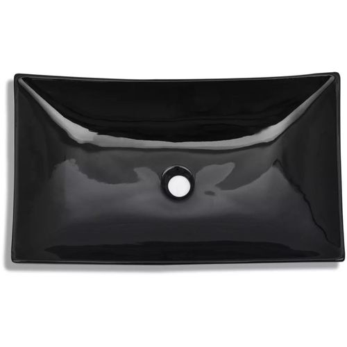 Keramički Kupaonski Umivaonik Crni Pravokutni slika 9