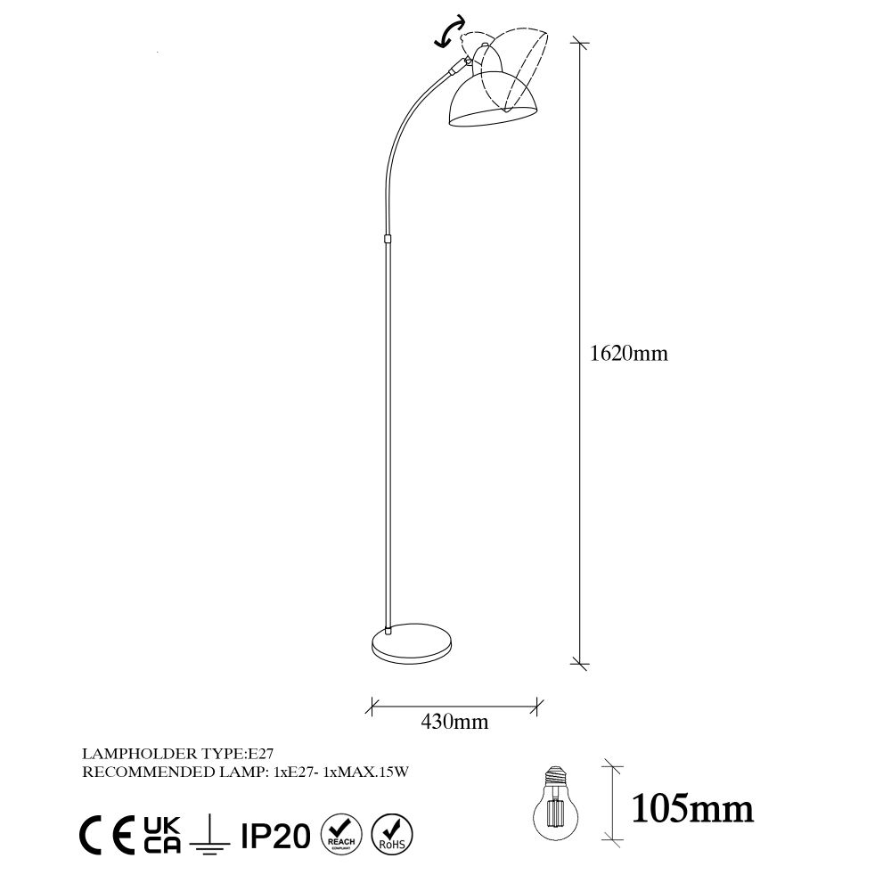 Varzan - 10850 Vintage Stajaća Lampa slika 7