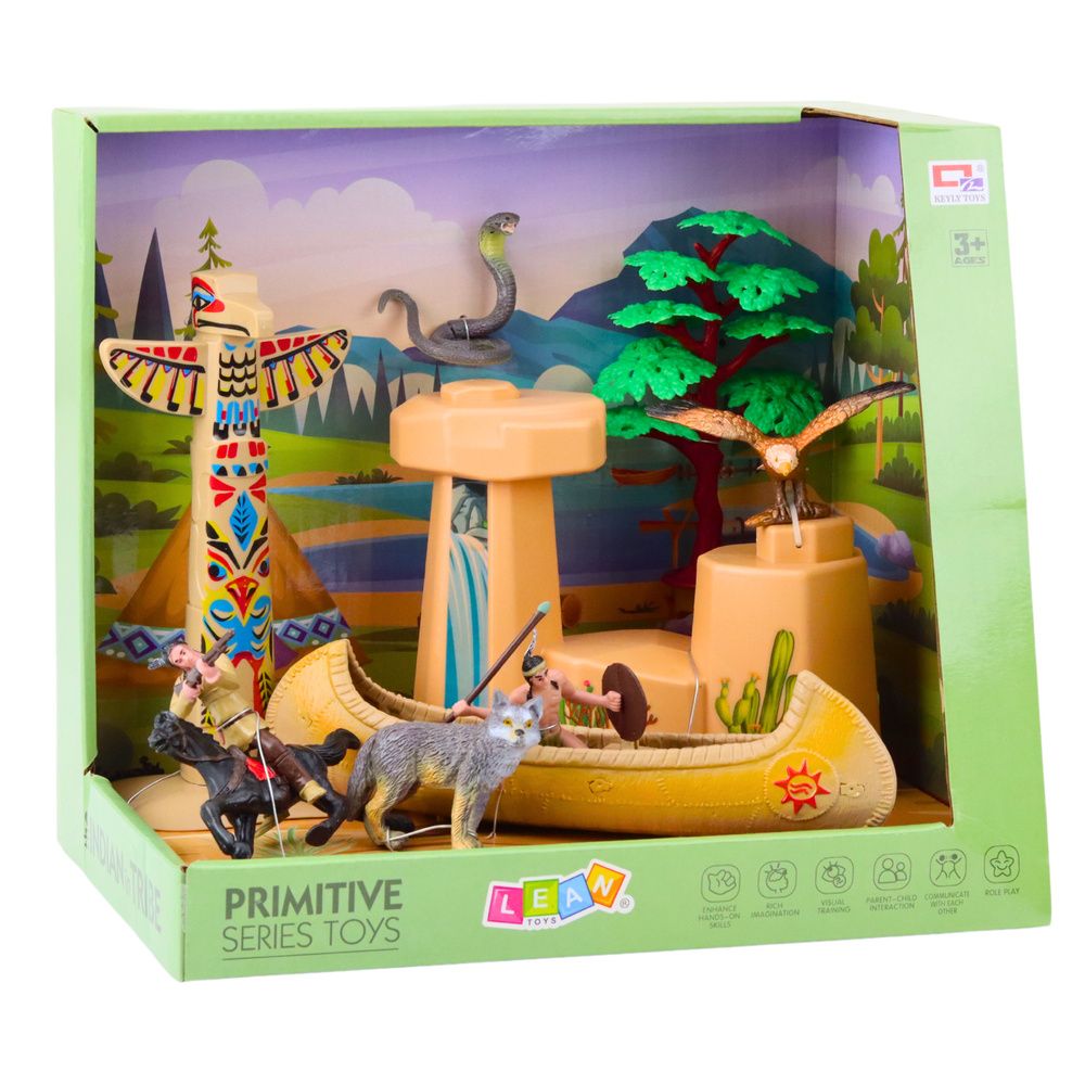 Set indijanskih figura, selo Indijanaca, totem za kajak slika 4