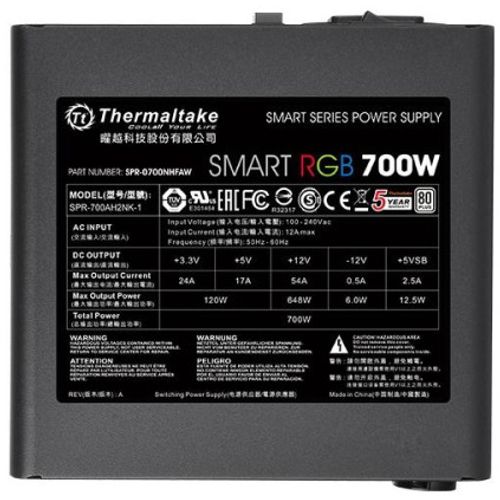 Napajanje 700W Thermaltake SMART RGB, PS-SPR-0700NH slika 4