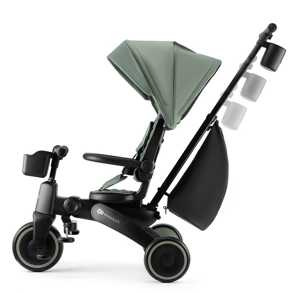 Kinderkraft Sklopivi rotirajući tricikl 5U1 Jazz 2, Grey/Green - OŠTEĆENA AMBALAŽA slika 6