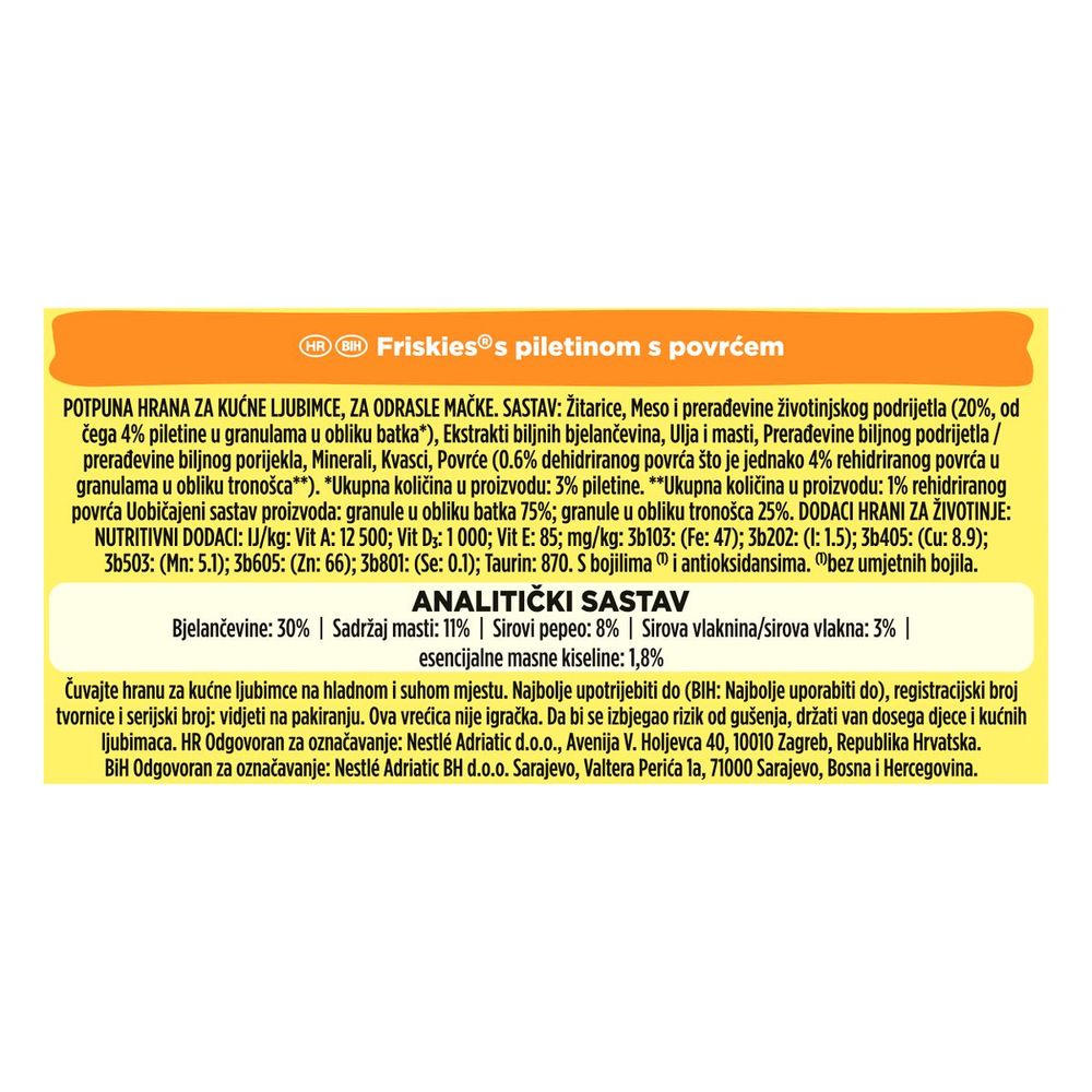 Friskies® Hrana za mačke, ukusna kombinacija govedine i piletine, s povrćem, Adult 1,5kg slika 3