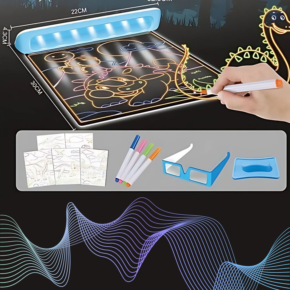 Woopie magnetska 3D ploča za crtanje s LED pozadinskim osvjetljenjem slika 4