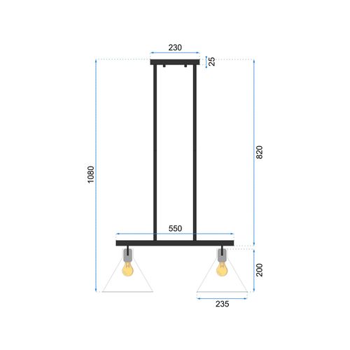 TOOLIGHT STAKLO METALNA STROPNA SVJETILKA APP317-2CP slika 10