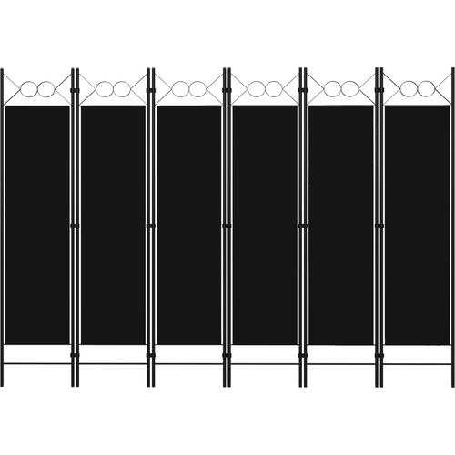 Sobna pregrada sa 6 panela crna 240 x 180 cm slika 7