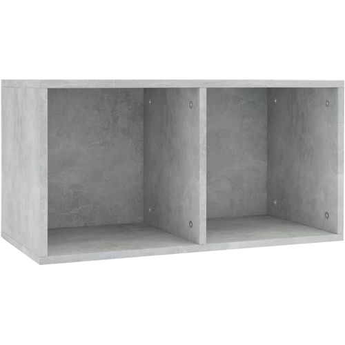 Kutija za pohranu vinilnih ploča boja betona 71x34x36 cm drvena slika 2