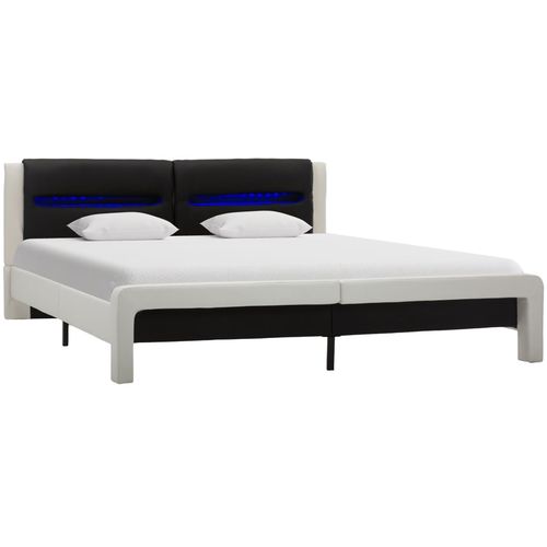 Okvir za krevet od umjetne kože LED bijelo-crni 140 x 200 cm slika 32