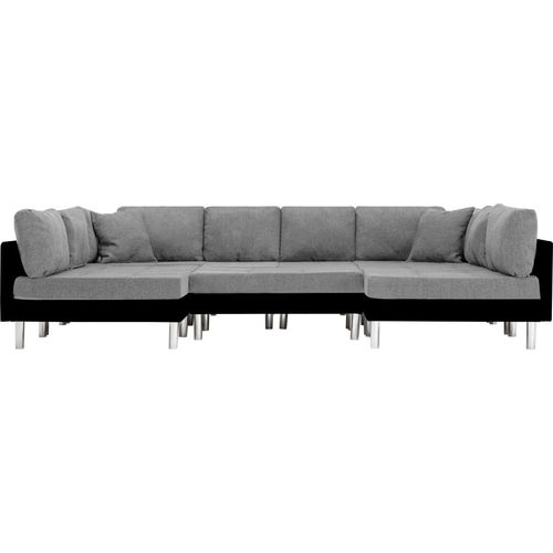 Modularna sofa od umjetne kože crna slika 4