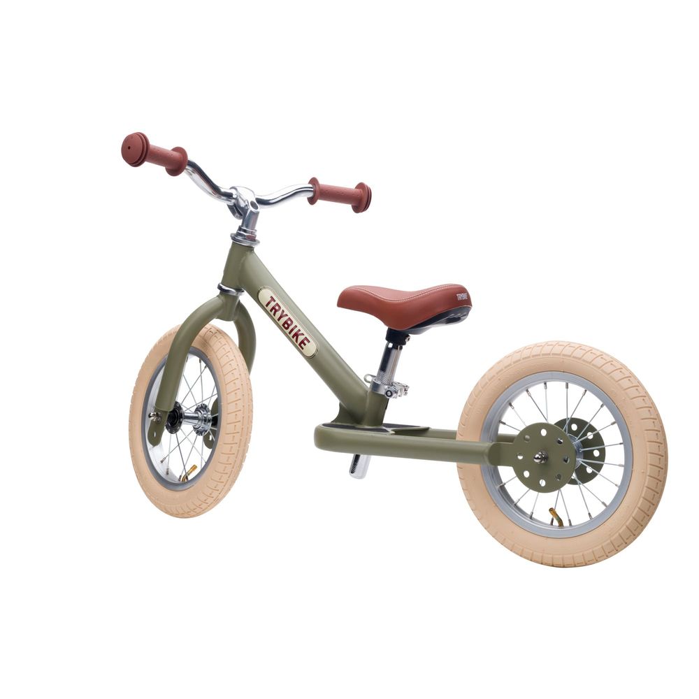 TRYBIKE Balans bicikl 2u1 Steel, Vintage Green Matt slika 3