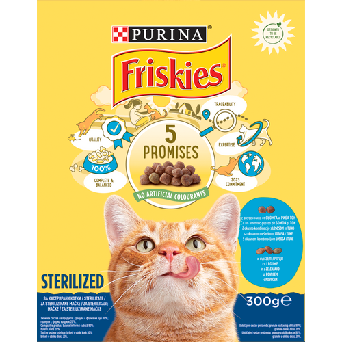 Friskies® Sterilesed, ukusna kombinacija lososa i tune, s povrćem, 300 g slika 2