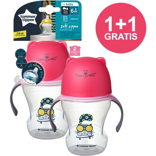 Tommee Tippee Soft sippee roza šalica s ručkicama, 230 ml slika 1