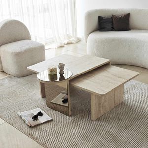 Nesting stol Luna, boje: Travertin, Bronze (2 komada)