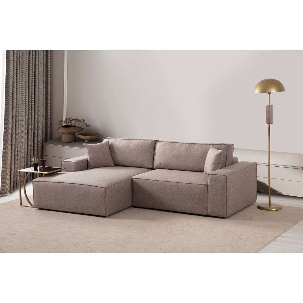 Pırlo Kutni Sofa na Razvlačenje - Smeđa slika 3