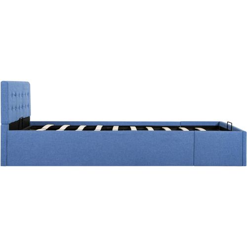 Hidraulični okvir za krevet od tkanine plavi 120 x 200 cm slika 17