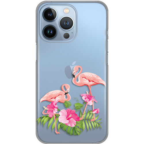 Torbica Silikonska Print Skin za iPhone 13 Pro 6.1 Flamingo slika 1