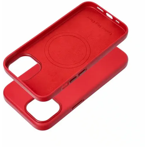 Kožna Mag Cover maska kompatibilna s MagSafe za iPhone 15 crvena slika 3