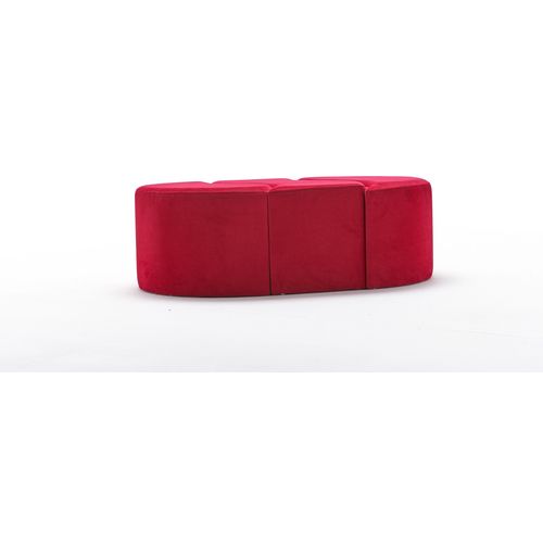 Atelier Del Sofa Tabure, Crvena, Alya Puf - Red slika 4