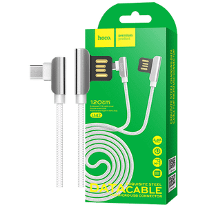 hoco. USB kabl za smartphone, micro USB, 1.2 met., 2.4 A, bijela - U42 Exquisite steel, Micro USB, WH