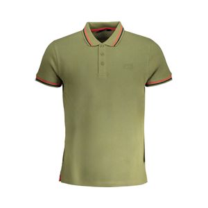 CAVALLI CLASS MEN'S GREEN SHORT SLEEVED POLO SHIRT