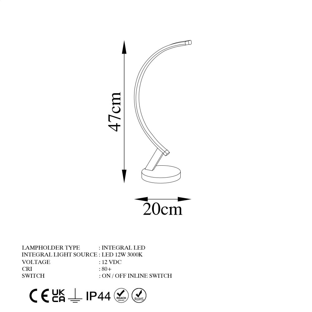 Bevel - 13324-US Zlatna Stočna Lampa slika 11