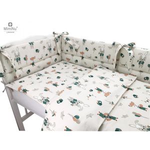 MimiNu posteljina set 5 elem. Bunny and Fox Beige (za krevetić 120x60 cm)
