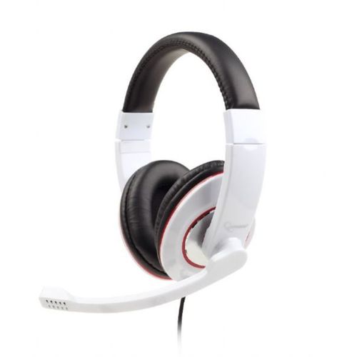 Gembird Stereo headset with rotating microphone, glossy white slika 1