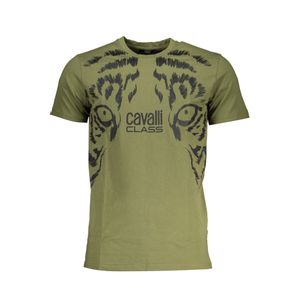 CAVALLI CLASS GREEN MEN'S SHORT SLEEVED T-SHIRT