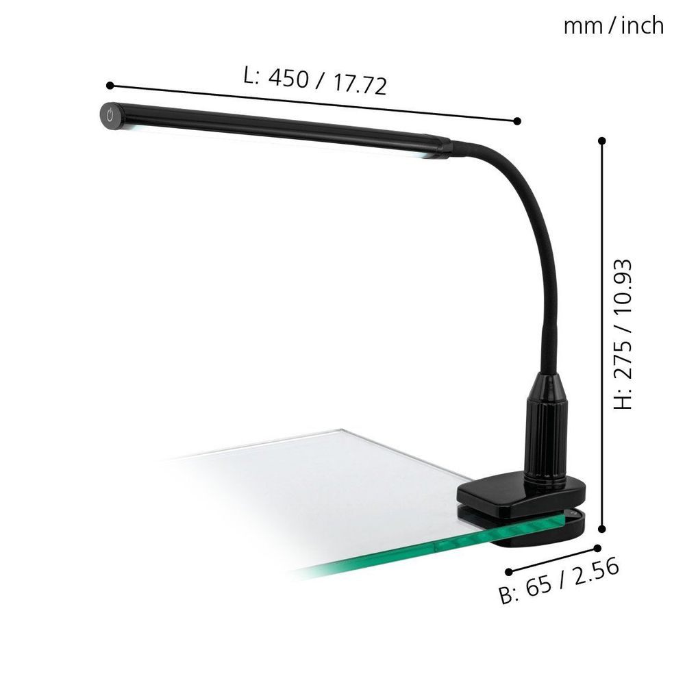 Eglo Laroa stolna, /1, led, 4,5w, 550lm, s kvač. Na dodir, dimabilna crna  slika 4
