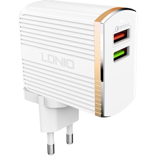 LDNIO komplet adapter A2502Q 220V 2X USB 1X QC 3.0 1X 2,4A + lightning kabel slika 1
