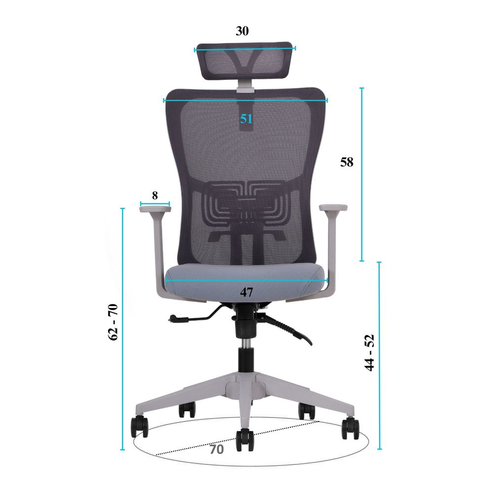 Office chair Lumbar 126 - Grey colour slika 11