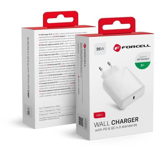 Univerzalni putni punjač Forcell s USB C utičnicom - 3A 25W s PD i QC 4.0 funkcijom slika 1