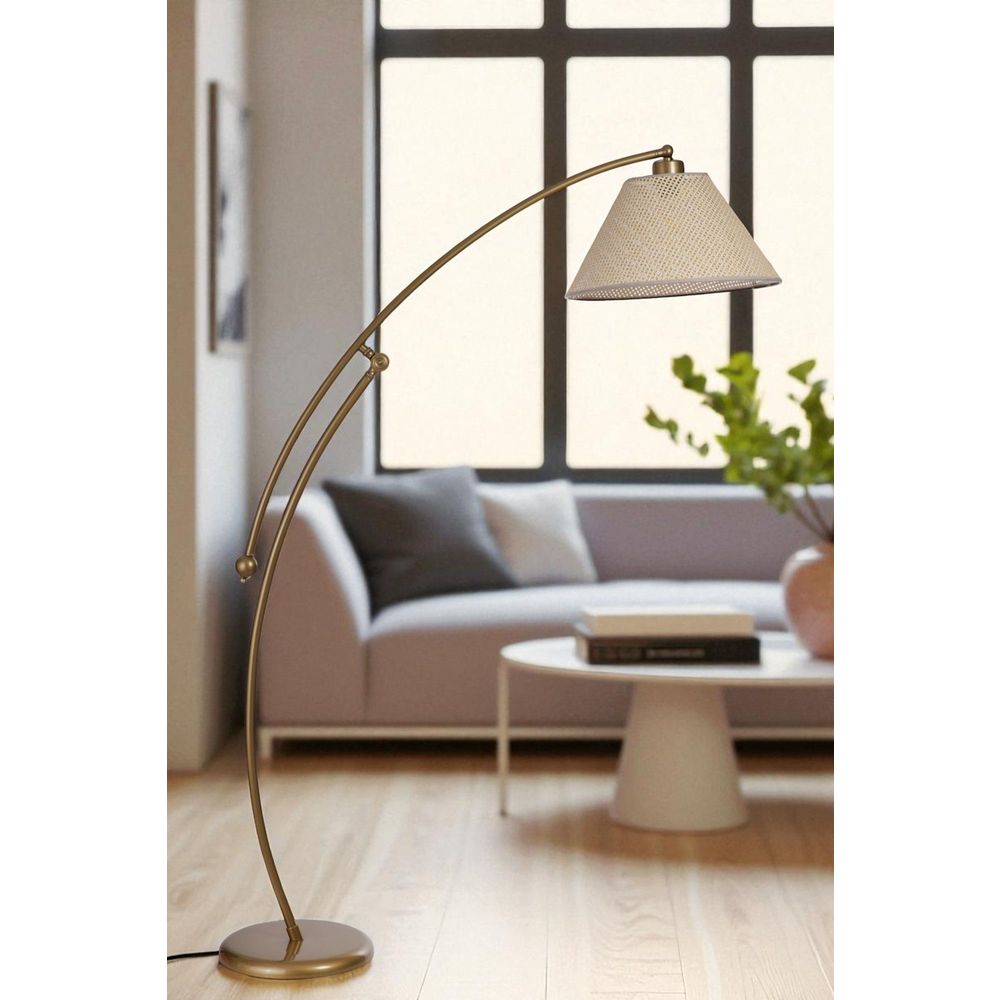 Opviq Podna lampa 651, bež, zlatna slika 1