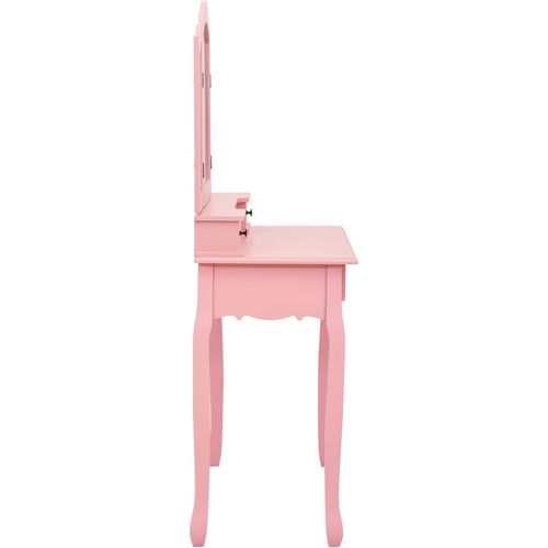 Toaletni stolić sa stolcem rozi 80x69x141 cm drvo paulovnije slika 16