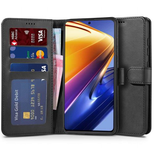 TECH-PROTECT WALLET PREKLOPNA FUTROLA ZA XIAOMI POCO F4 5G CRNA slika 1